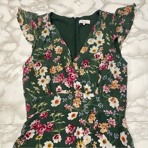 Parker Sloan Wrap Dress in Green Floral